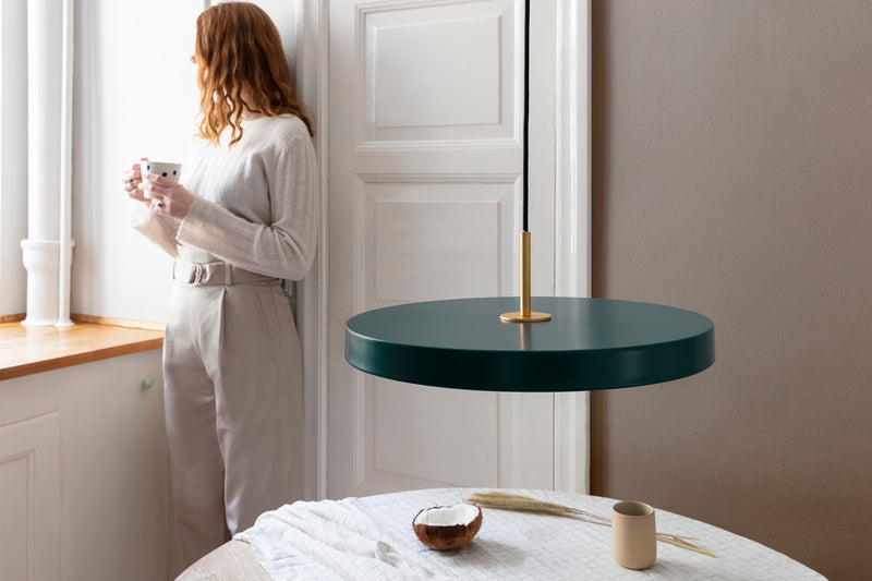 Suspension Asteria - brass — Forest green