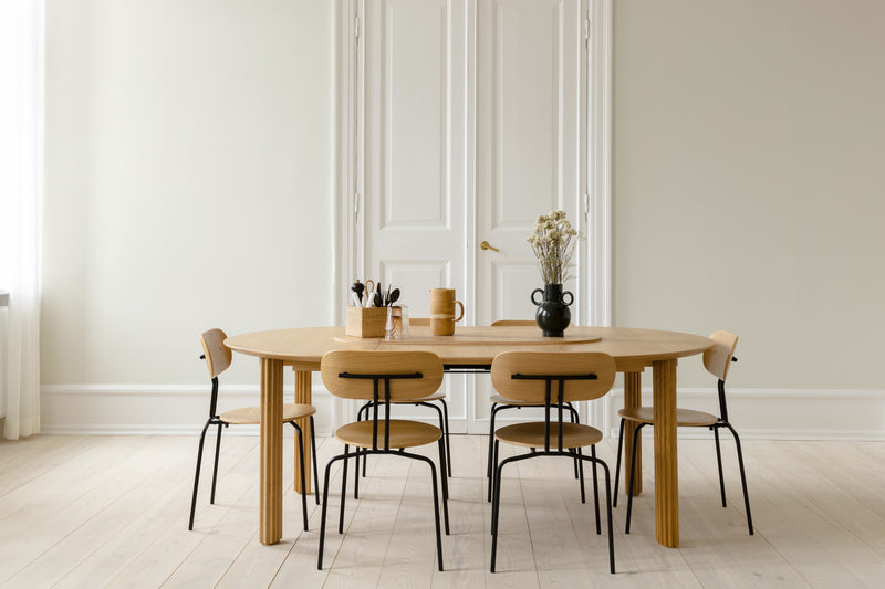 Table de diner Comfort Circle Ripples Extension — Oak