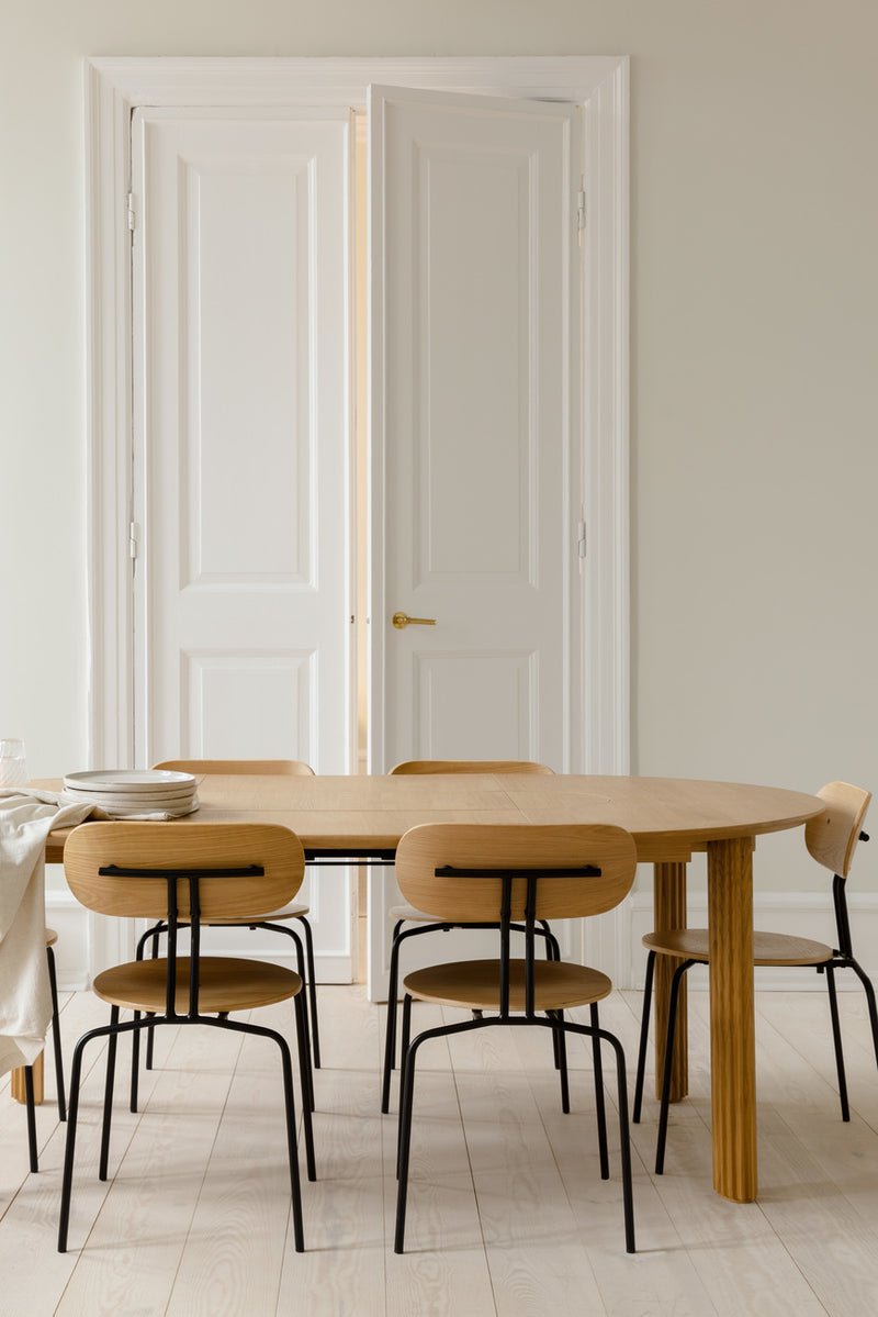 Table de diner Comfort Circle Ripples Extension — Oak