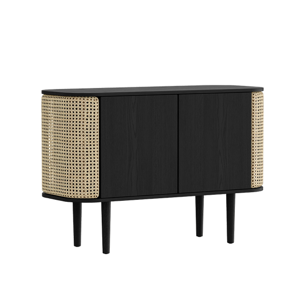 Cabinet Treasure 2 portes - black oak — Venitian cane