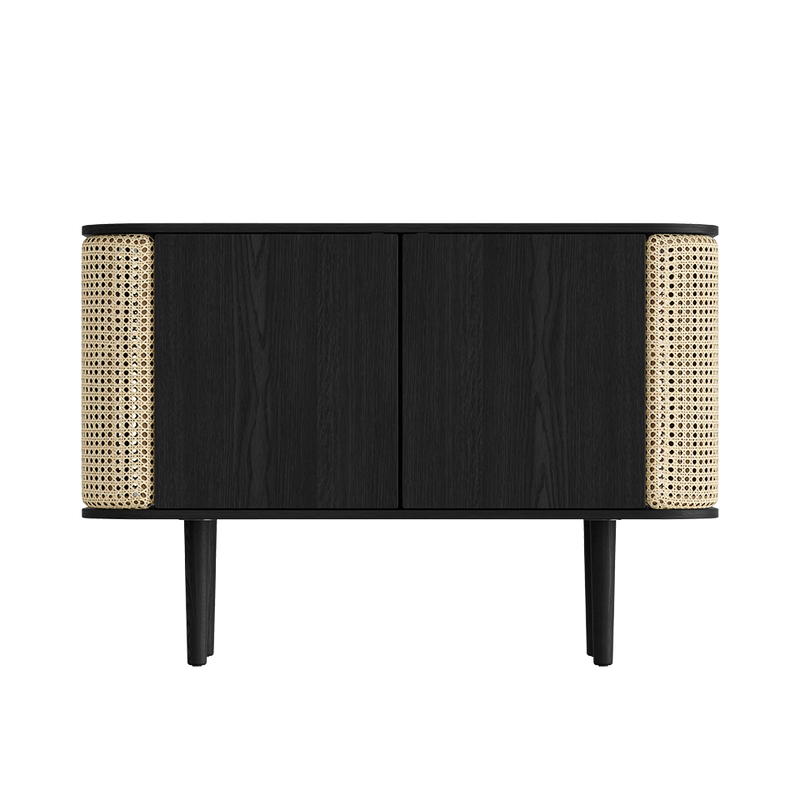 Cabinet Treasure 2 portes - black oak — Venitian cane