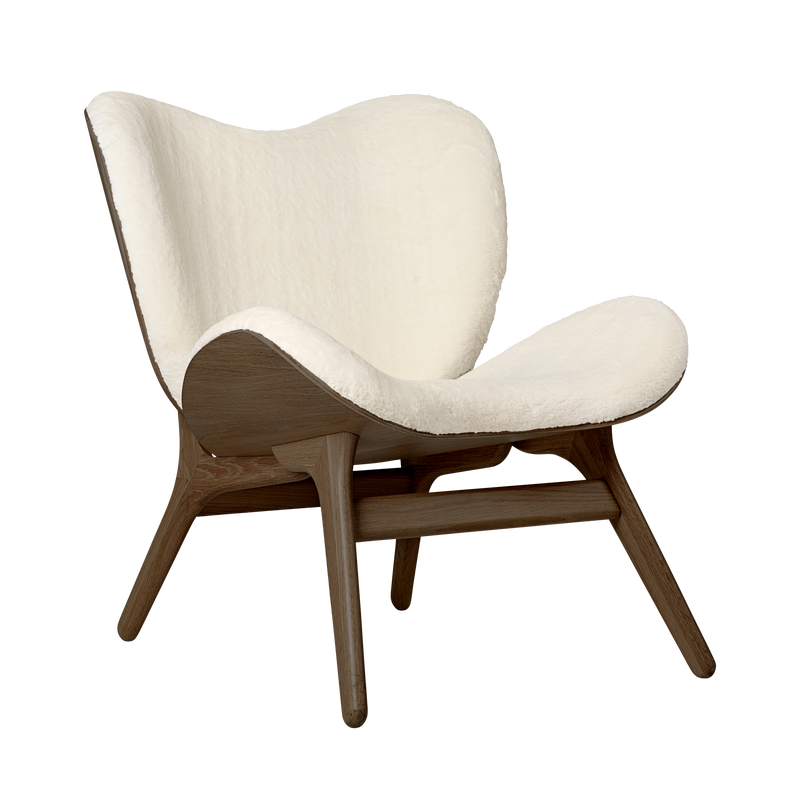 Fauteuil Conversation Low - Dark Oak — Teddy white