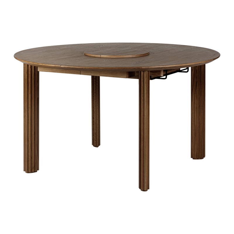 Table de diner Comfort Circle Ripples Extension — Dark Oak