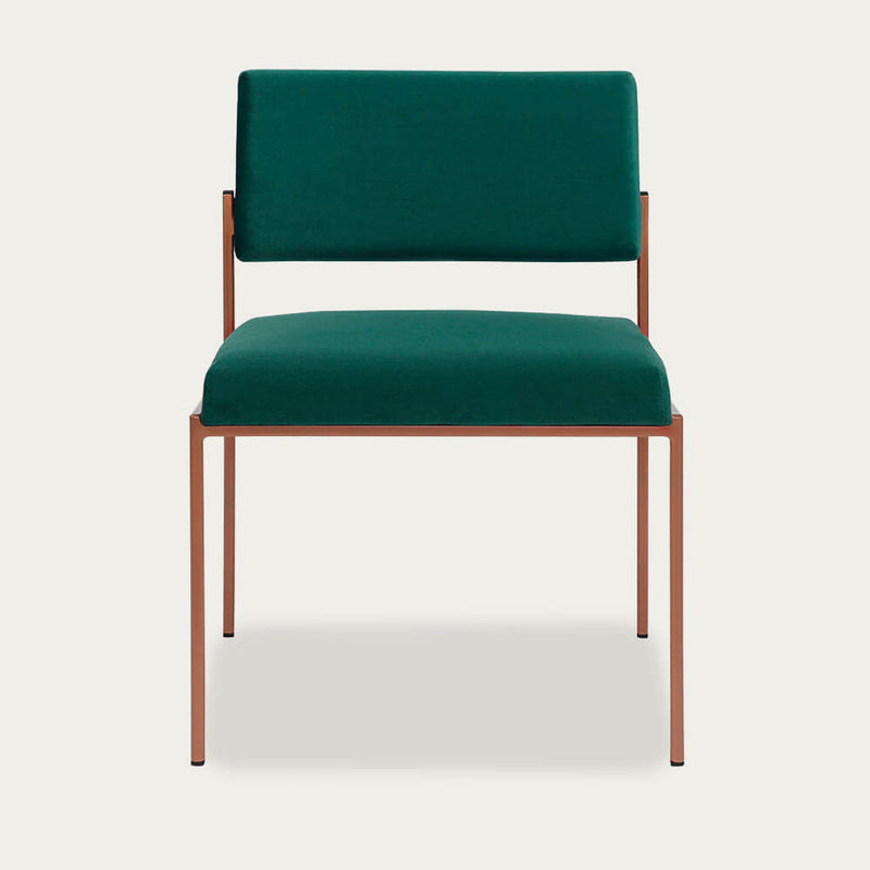 Chaise Cube 55 - Velvet Line — Copper & Hunter Green