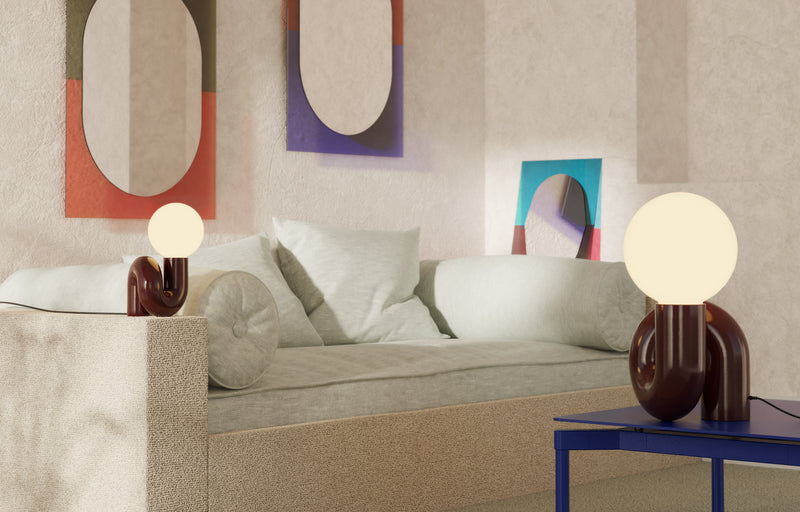 Miroir Wander Moyen — Vermillon & Kaki