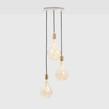 Suspension Triple pendant Voronoi II blanc — Laiton