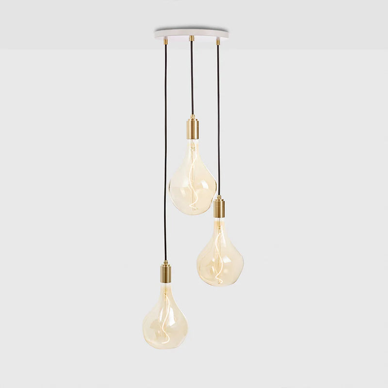Suspension Triple pendant Voronoi II blanc — Laiton