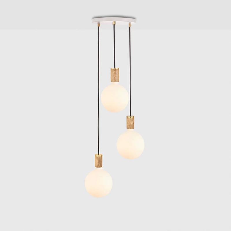 Suspension Triple Pendant Sphere IV Blanc — Chêne