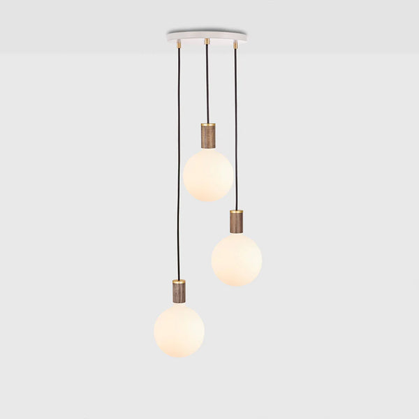 Suspension Triple Pendant Sphere IV Blanc — Noyer