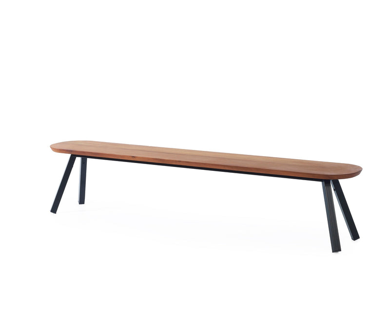 Banc You & Me - 220 cm — Iroko & Noir