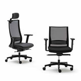 Chaise de bureau Yes basse avec accoudoirs 1D — Noir