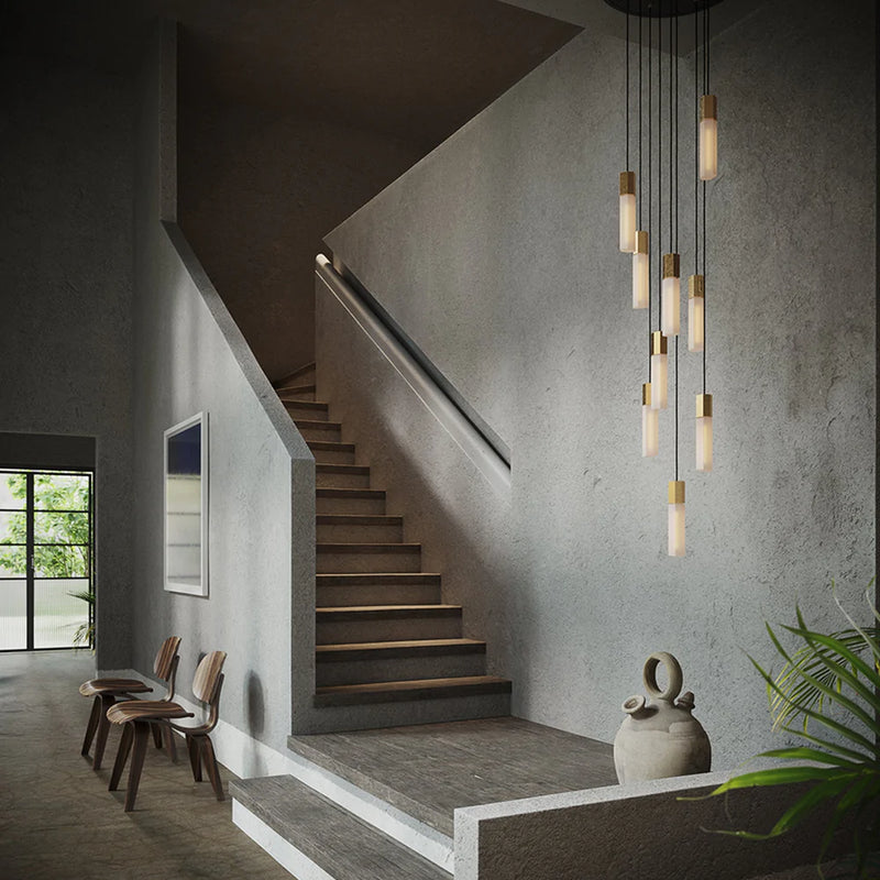 Suspension Basalt Nine Pendant — Laiton