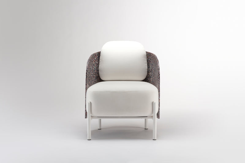 Fauteuil Art en plastique recyclé — Blanc & multicolore