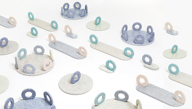 Plateau à fromage Otto en céramique recyclée — Vert/Gris