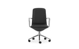 Chaise de bureau Off Low 5W — Noir avec coussin