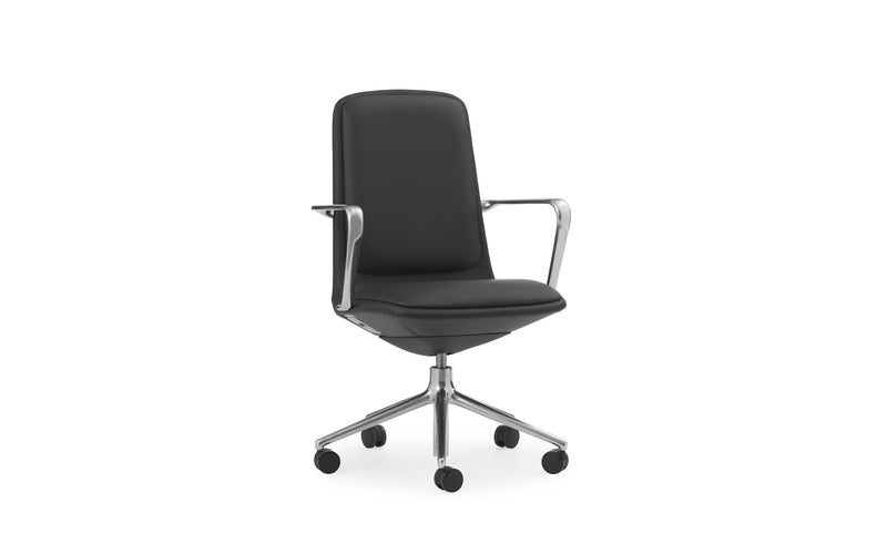 Chaise de bureau Off Low 5W — Noir avec coussin