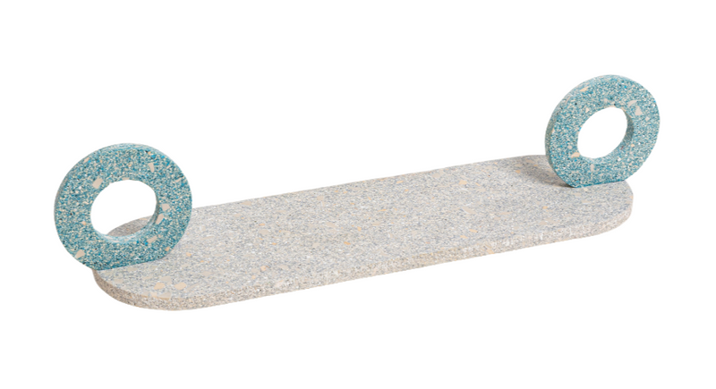 Plateau Otto en céramique recyclée — Vert/Gris