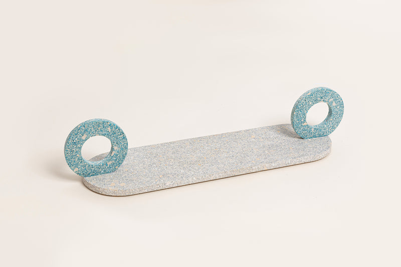 Plateau Otto en céramique recyclée — Vert/Gris