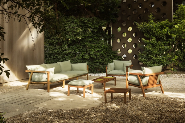 Fauteuil Outdoor UMOMOKU — Teck & coussin (200)