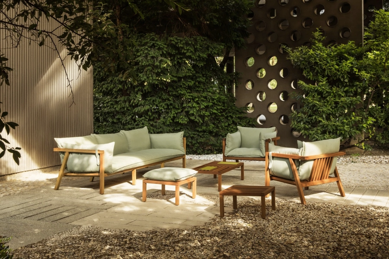 Fauteuil Outdoor UMOMOKU — Teck & coussin (200)