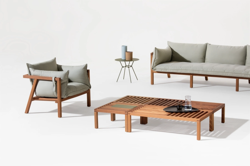 Fauteuil Outdoor UMOMOKU — Teck & coussin (200)