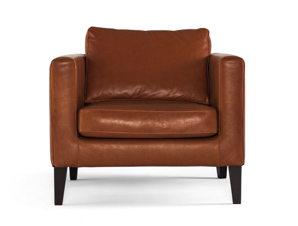 Fauteuil ELEGANCE — Cuir Marron