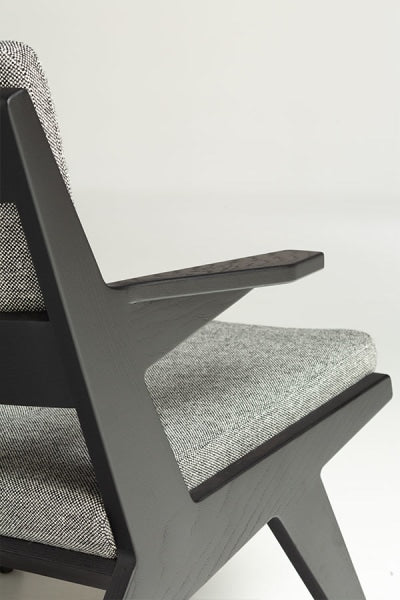 Fauteuil Bas TOGGLE — Gris et Noir