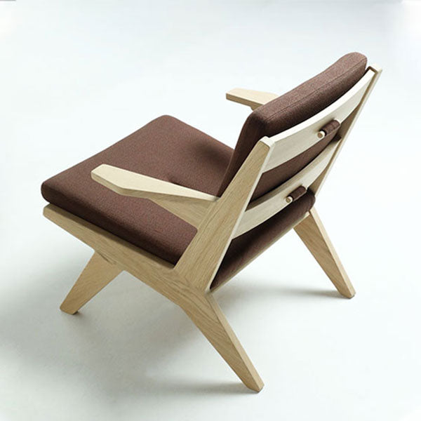 Fauteuil Bas TOGGLE — Marron et chêne