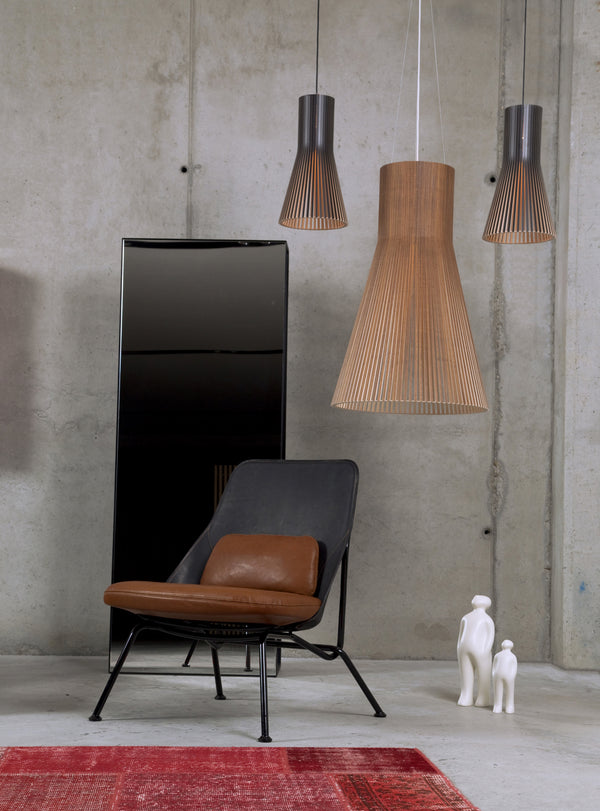 Fauteuil Bas STRAIN — Cuir noir & marron