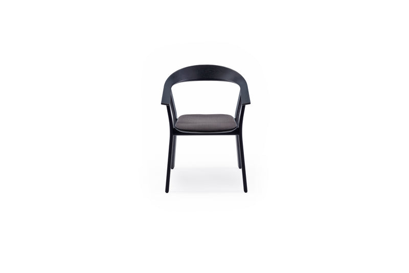 Chaise RHOMB — Chêne noir et tissu gris