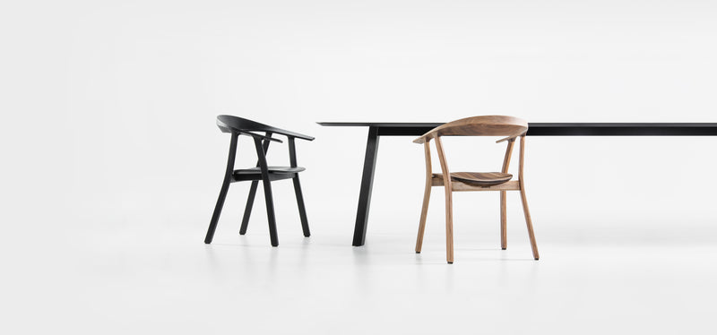 Chaise RHOMB — Chêne noir et tissu gris