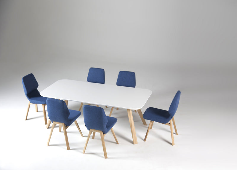 Chaise OBLIQUE Chêne — Bleu