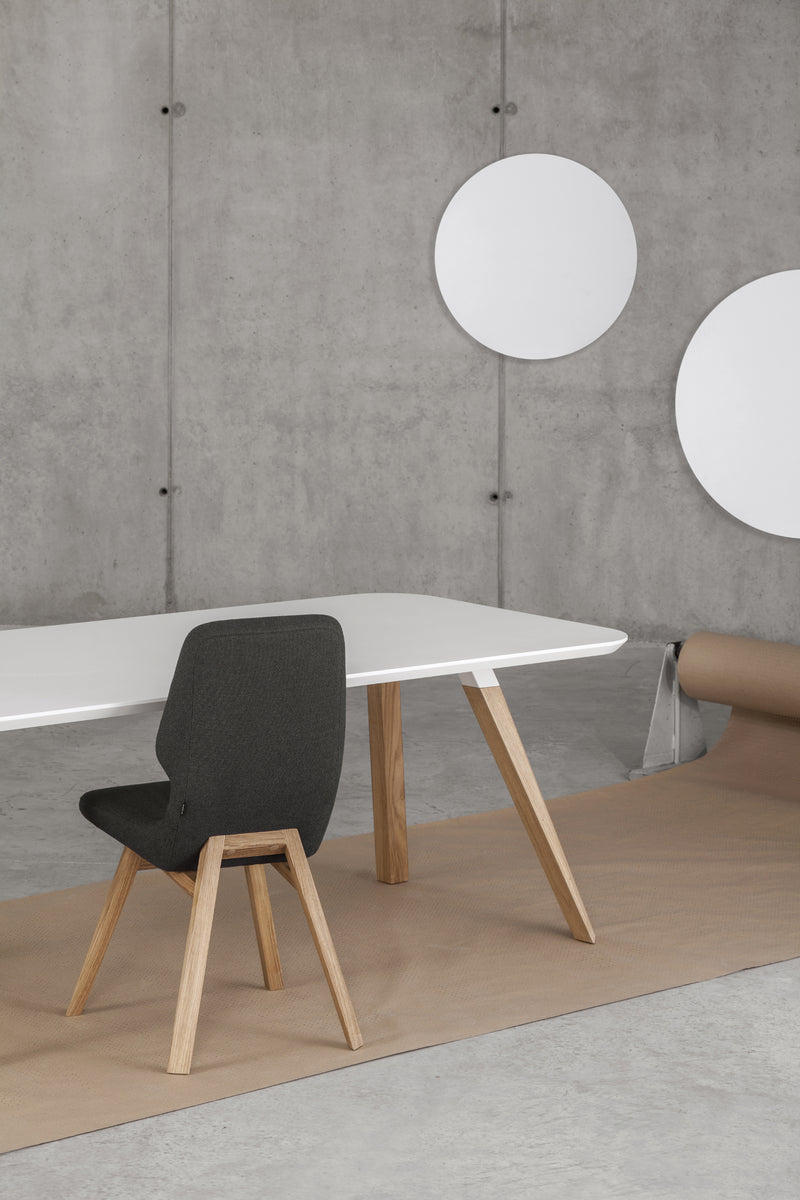 Chaise OBLIQUE Chêne — Bleu