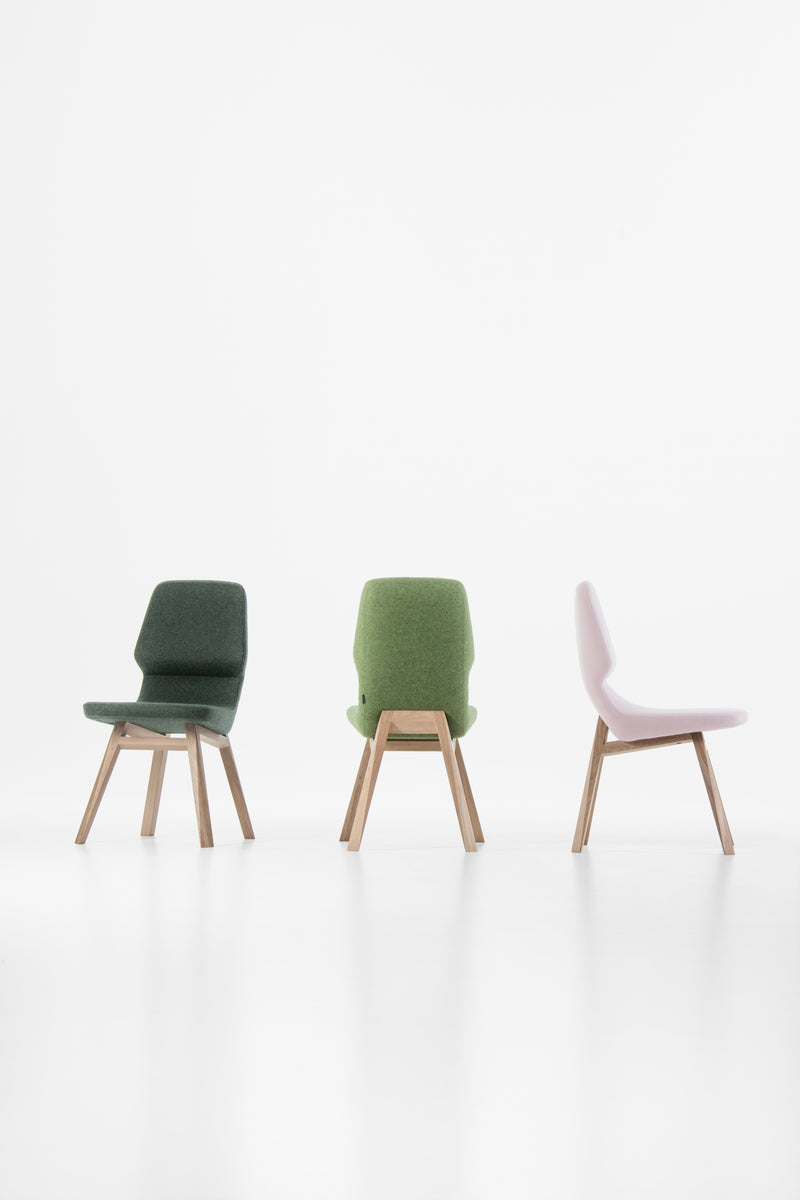 Chaise OBLIQUE Chêne — Bleu