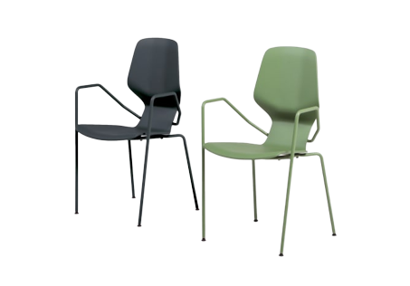 Chaise OBLIKANT — Métal avec accoudoirs