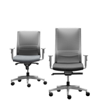 Chaise de bureau Yes basse avec accoudoirs 1D — Blanc