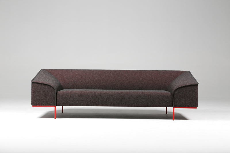 Canapé SEAM 3 places — Gris foncé pieds rouge
