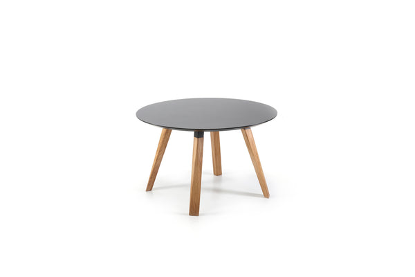 Table de diner OBLIQUE ronde — Chêne huilé/Noir 120cm