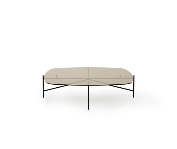 Table basse TINKER en verre gris — 50x50