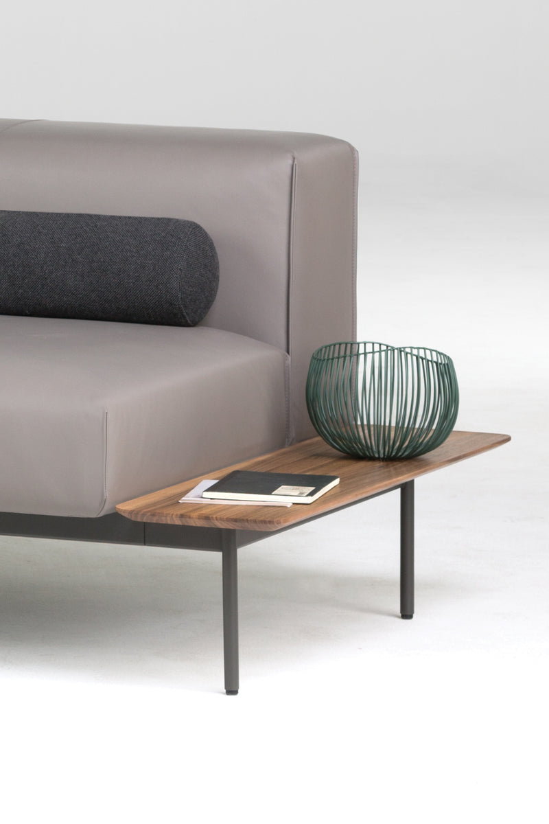 Canapé CONVERT 3 places et étagère oak — Cuir Marron (80)