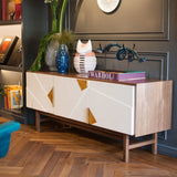 Buffet Jazz — natural walnut, ivory lacquered mdf and brass applications