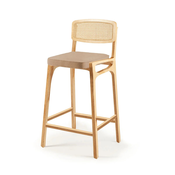 Chaise de bar Karl 2 — bouclê latte seat, beech 056-0 structure
