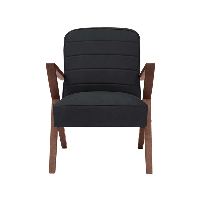 Fauteuil Retrostar - Leather — Walnut stain & Black