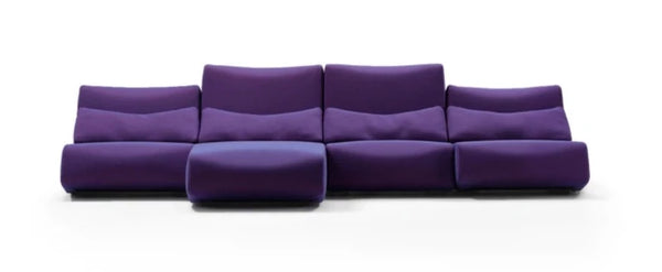 Canapé modulable ABSENT - 1 S haut + 2 S bas + 1 L haut — violet