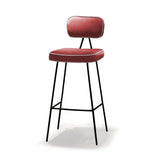 Chaise de bar State — barcelona paprika, smooth easy clean shell piping, black lacquered metal feet