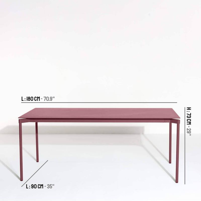 Table de diner Fromme - rectangulaire — Rouge-brun