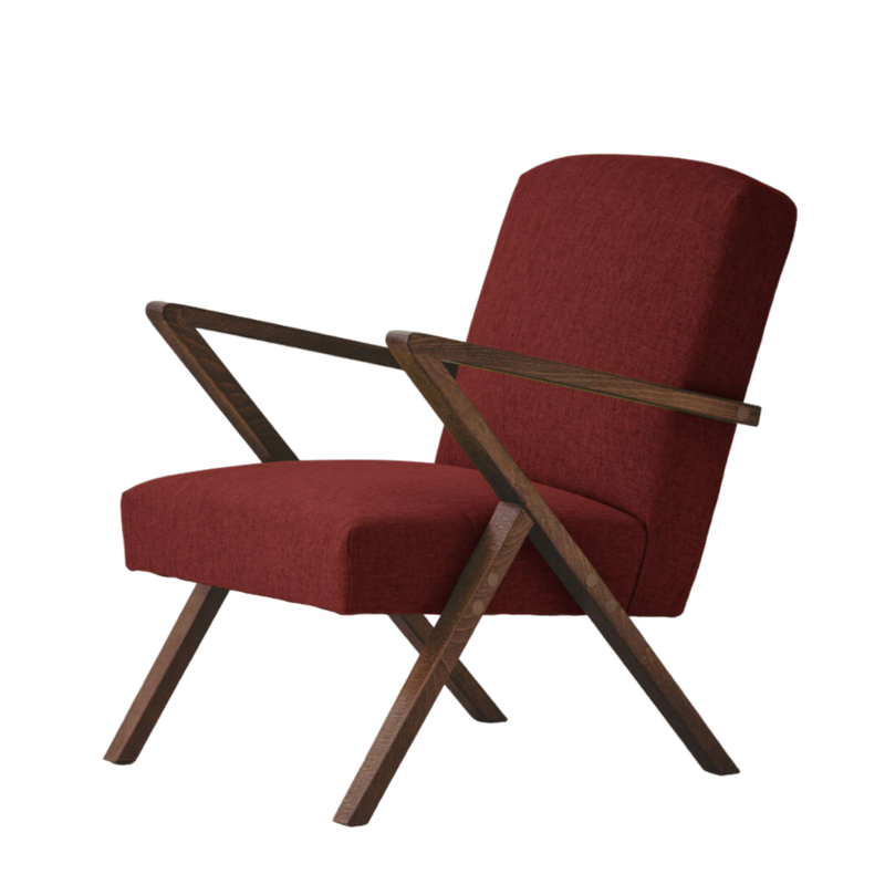 Fauteuil Retrostar - New Life — Walnut stain & Terracotta