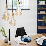 Suspension Triple pendant Voronoi II blanc — Laiton