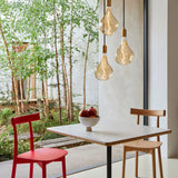 Suspension Triple pendant Voronoi II blanc — Laiton